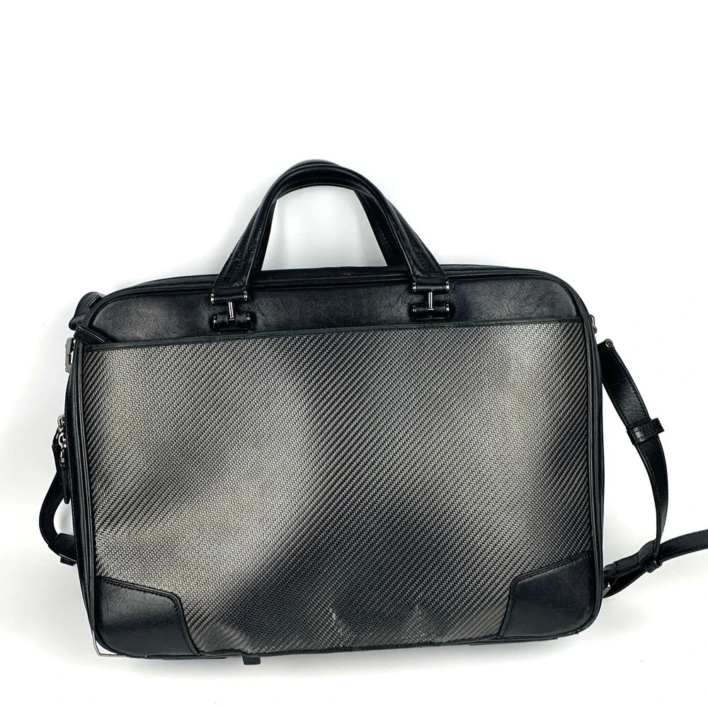 Tumi CFX Carbon Fiber Marina Medium Briefcase Luxury Black Bag Messenger